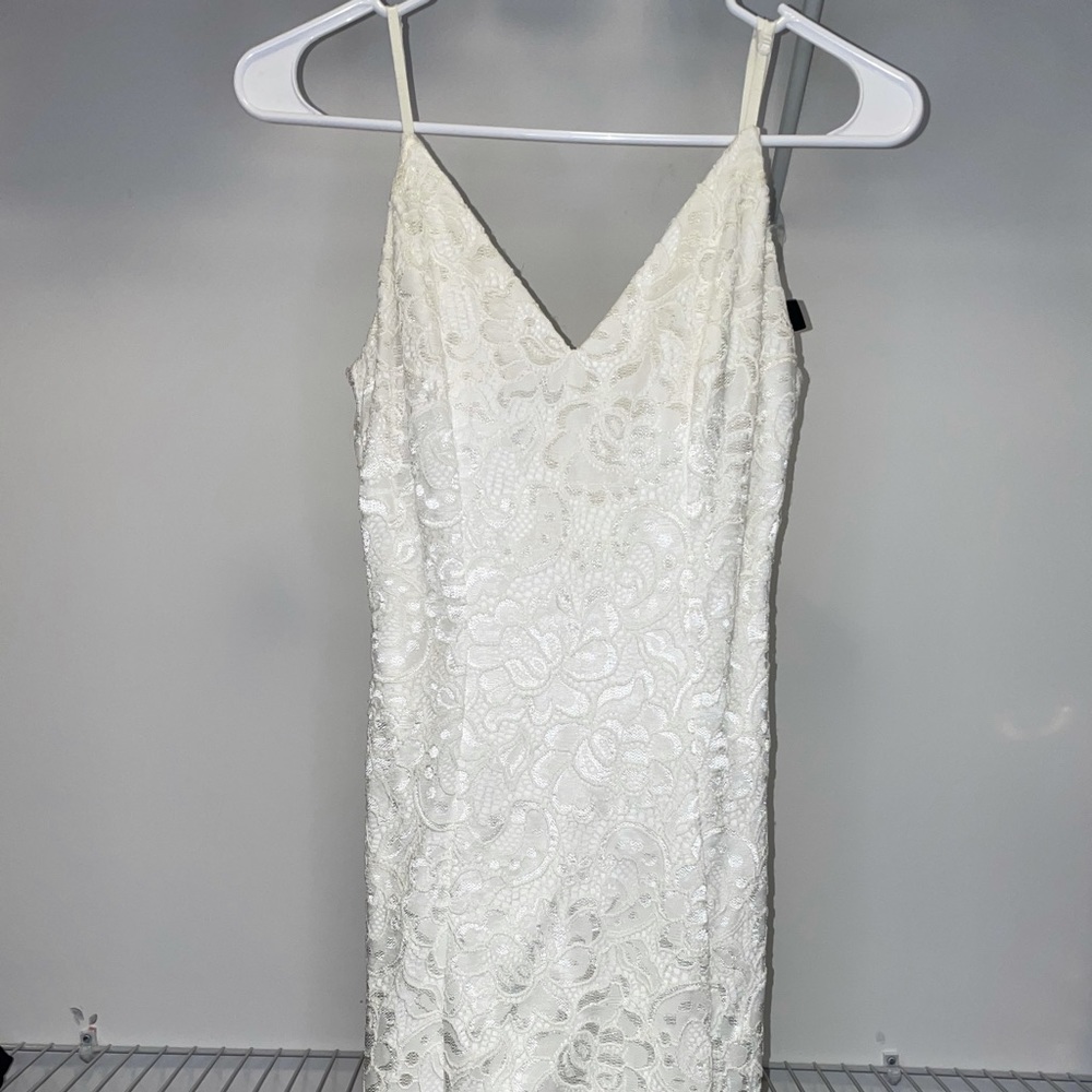 Windsor White Ivory Mini Lace Dress Semi Formal